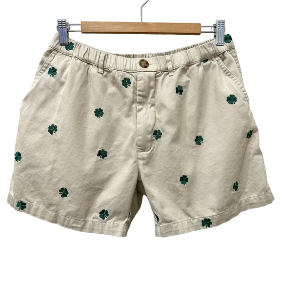 chubbies Other - Chubbies Shorts Men's Large L Lucky You Shamrock Khaki Tan Cotton Clover